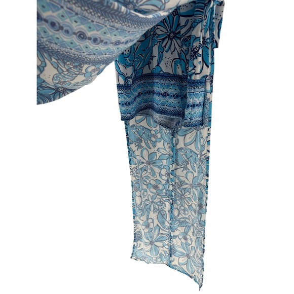 Lilly Pulitzer Donna Maxi Romper Succulent Bl Crab Lobster Floral Print‎ Size 0 - Picture 3 of 6